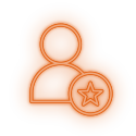 An outline of a person with a star badge overlaid