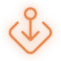 Icon – downward facing arrow in square Icon - Diamond with downward pointing arrow