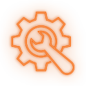 Icon – Spanner reaching into cog Icon - Gear with Spanner reaching into the center
