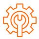 icon_cabinets_access Icon - a large gear with a spanner placed vertically in front of it
