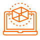 icon_cabinets_quality Icon - A glowing laptop