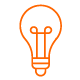 Icon of a light bulb. Deliver solutions